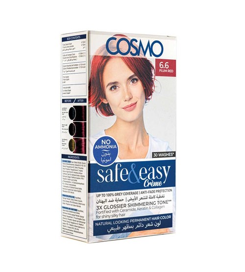 Cosmo No Ammonia Permanent Hair Color 6.6 Plum Red